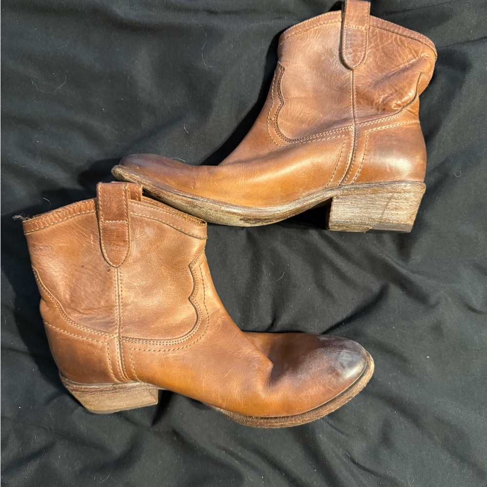 Frye Brown Leather Ankle Boots
